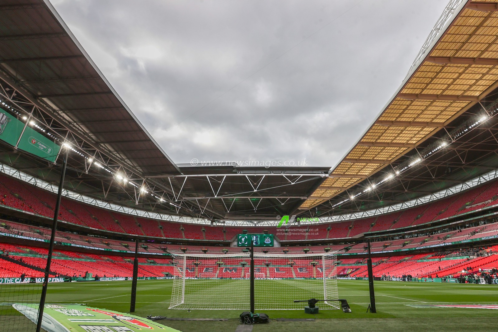 A general view of Wembley Stadium ahead of the Carabao Cup Final match Liverpool vs Newcastle United at Wembley Stadium , London, United Kingdom, 16th March 2025

(Photo by Alfie Cosgrove/News Images)