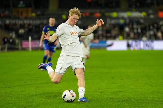 Melker Widell of Swansea City during the Sky Bet Championship match Swansea City vs Preston North End at Swansea.com Stadium, Swansea, United Kingdom on 24 February 2026

(Photo by Andrew Lewis/News Images)