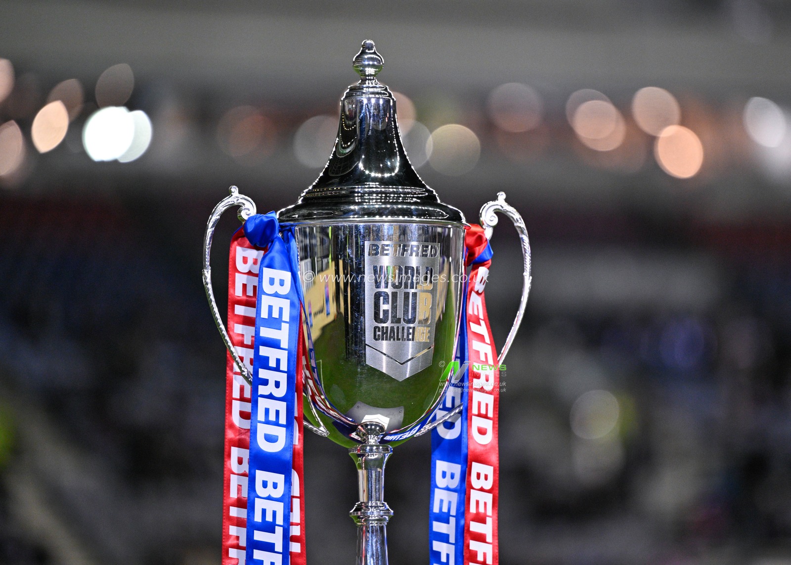 World Club Challenge trophy ahead of the match, during the 2024 World Club Challenge match Wigan Warriors vs Penrith Panthers at DW Stadium, Wigan, United Kingdom, 24th February 2024

(Photo by Cody Froggatt/News Images)