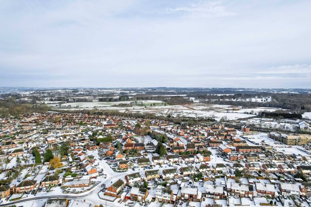 Aerial views of snowfall in Newport, Telford and Wrekin at 6th January 2026

(Photo by Euan Manning/News Images)

*** GER AUT SUI OUT ***