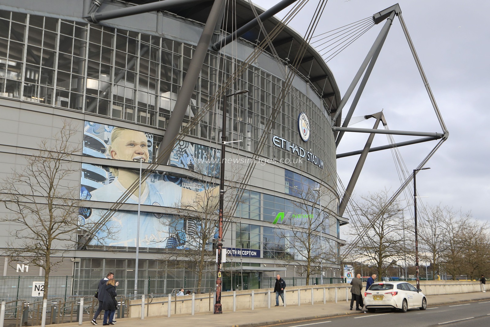 Exterior view of the stadium ahead of the Premier League match Manchester City vs Chelsea at Etihad Stadium, Manchester, United Kingdom, 17th February 2024

(Photo by Conor Molloy/News Images)