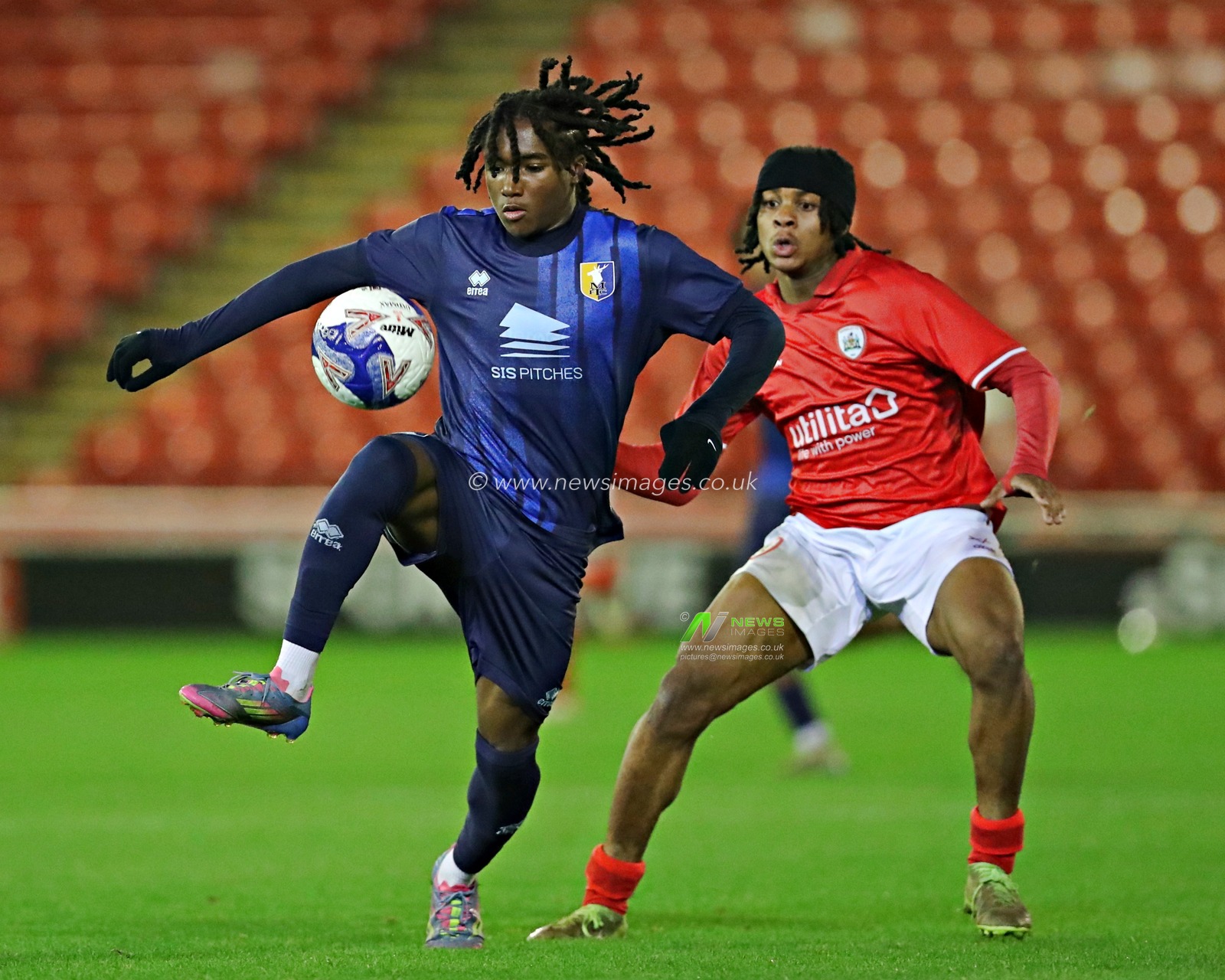 Toure Murray of Mansfield Town U18's during the FA Youth Cup U18’s round 2 match Barnsley vs Mansfield Town at Oakwell, Barnsley, United Kingdom, 17th November 2025(Photo by Sam Eaden/News Images)