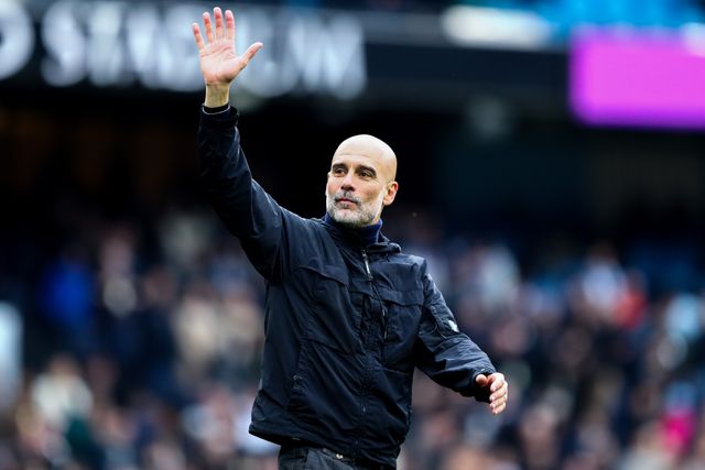 Josep Guardiola manager of Manchester City claps fans after 3-0 win after the Premier League match Manchester City vs Brentford at The City in the Community Etihad Stadium, Manchester, United Kingdom on 09 May 2026

(Photo by Jorge Horsted/News Images)