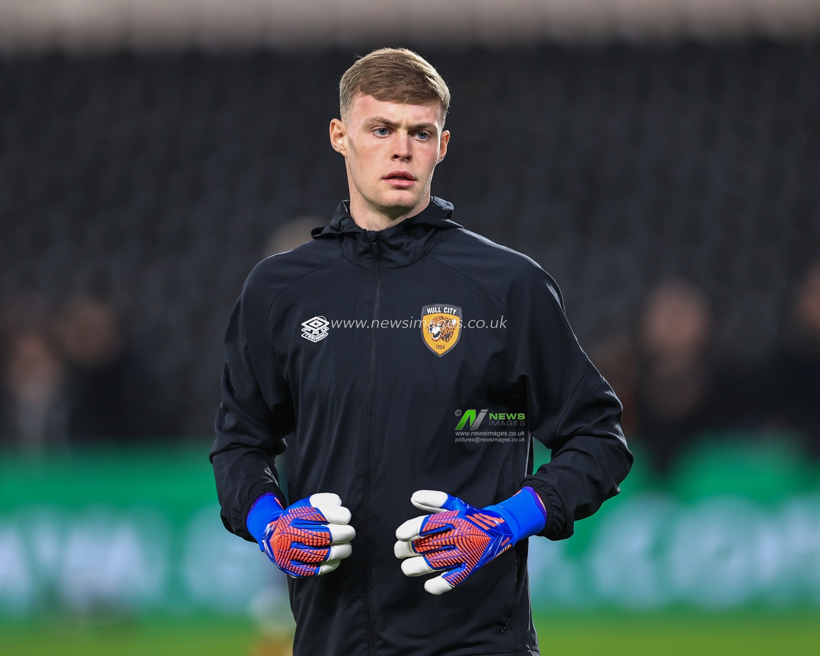 Harvey Cartwright #32 of Hull City during the pre-game warmup