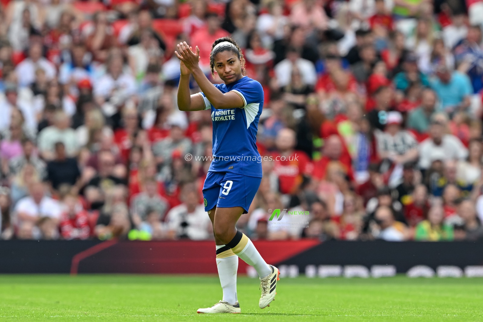 Catarina Macario of Chelsea Women claps fans as she leaves the pitch, during the The FA Women's Super League match Manchester United Women vs Chelsea FC Women at Old Trafford, Manchester, United Kingdom, 18th May 2024

(Photo by Cody Froggatt/News Images)