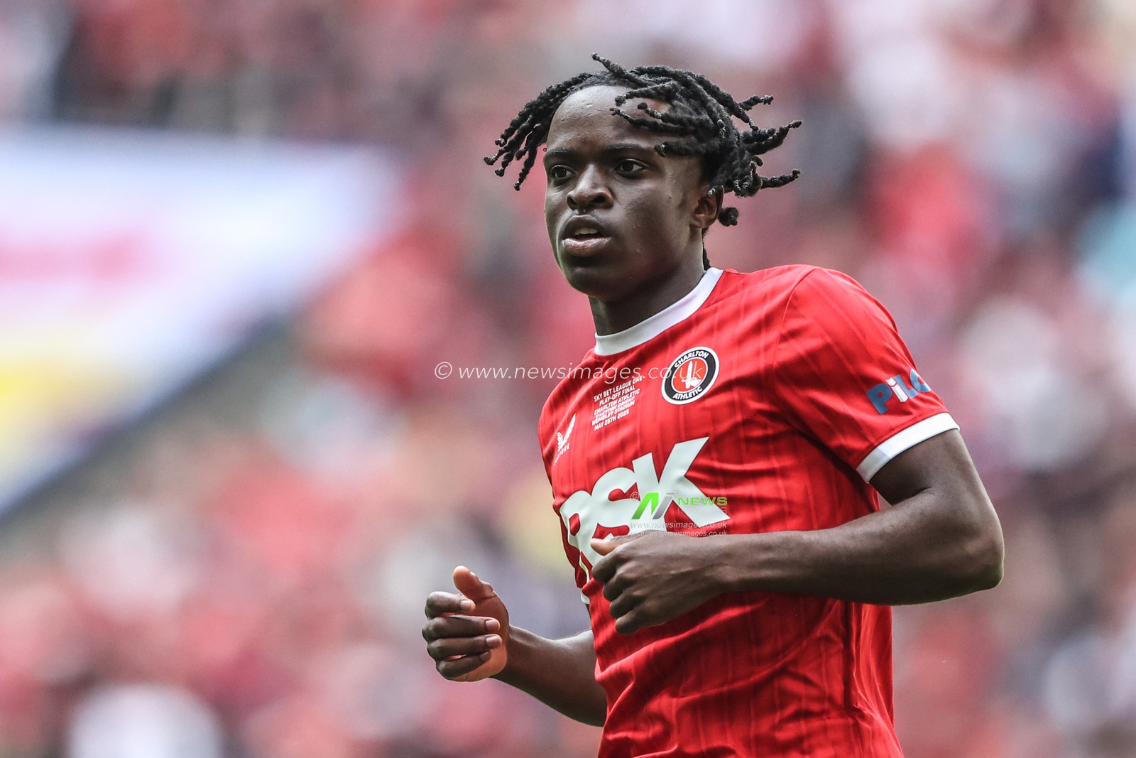 Tyreece Campbell of Charlton Athletic during the Sky Bet League 1 Playoff Final match Charlton Athletic vs Leyton Orient at Wembley Stadium, London, United Kingdom, 25th May 2025

(Photo by Alfie Cosgrove/News Images)
