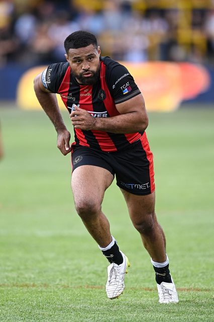 Toafofoa Sipley of Warrington Wolves during the Betfred Super League round 21 match Castleford Tigers vs Warrington Wolves at OneBore Stadium, Castleford, Untied Kingdom on 01 August 2026

(Photo by Ben Roberts/News Images)

