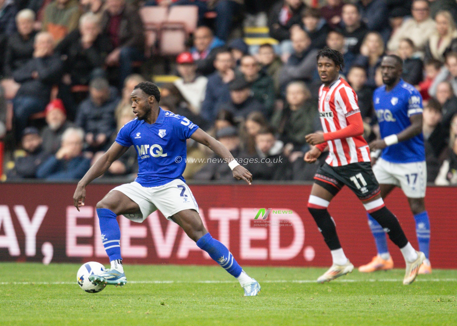 Jeremy Ngakia of Watford in action during the Sky Bet Championship match Sheffield United vs Watford at Bramall Lane, Sheffield, United Kingdom, 18th October 2025

(Photo by Richard Bierton/News Images)