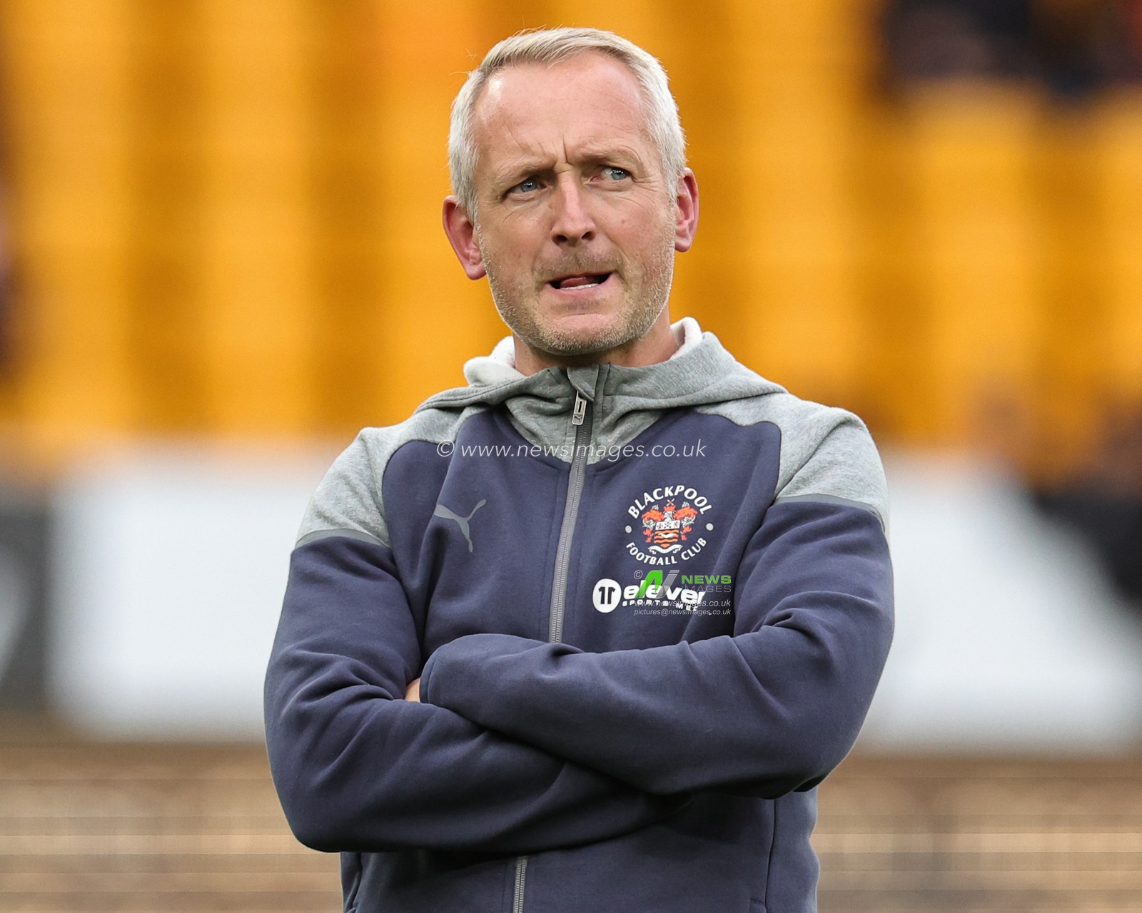 Neil Critchley head coach of Blackpool during the Carabao Cup match Wolverhampton Wanderers vs Blackpool at Molineux, Wolverhampton, United Kingdom, 29th August 2023

(Photo by Mark Cosgrove/News Images)