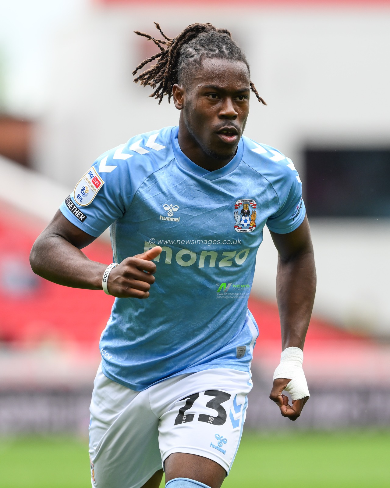 Brandon Thomas-Asante of Coventry City during the Sky Bet Championship match Stoke City vs Coventry City at Bet365 Stadium, Stoke-on-Trent, United Kingdom, 10th August 2024

(Photo by Craig Thomas/News Images)