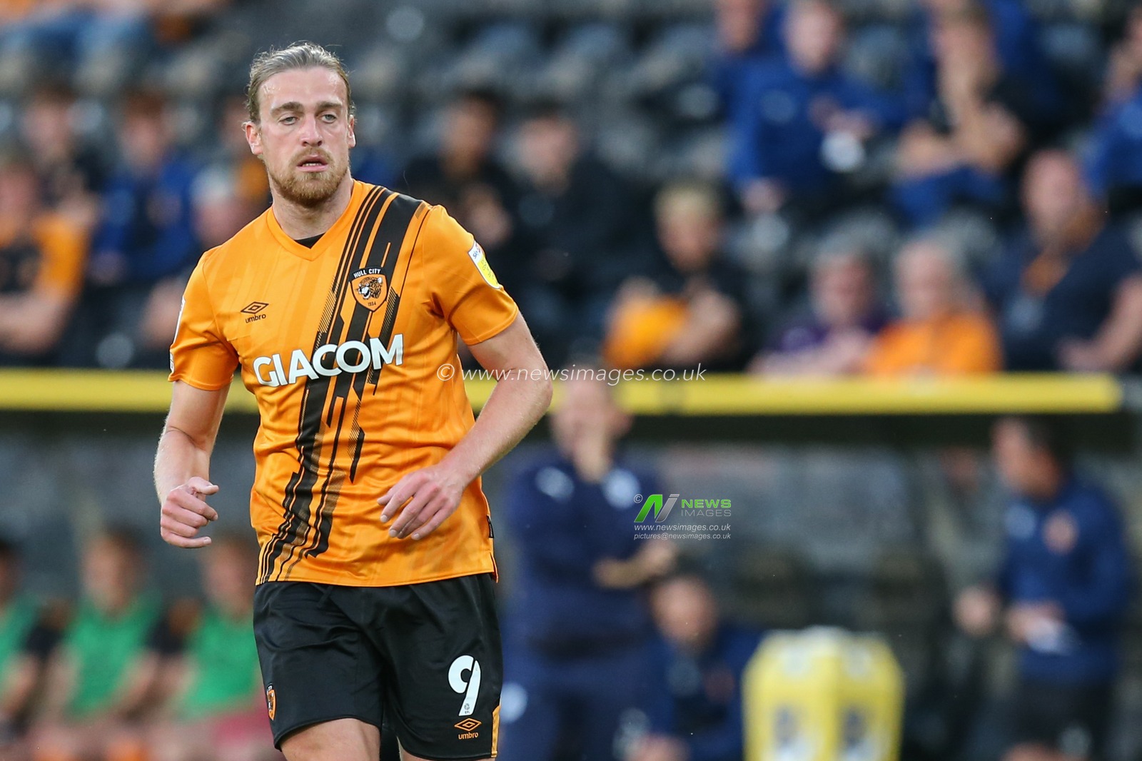 Tom Eaves #9 of Hull City during the game