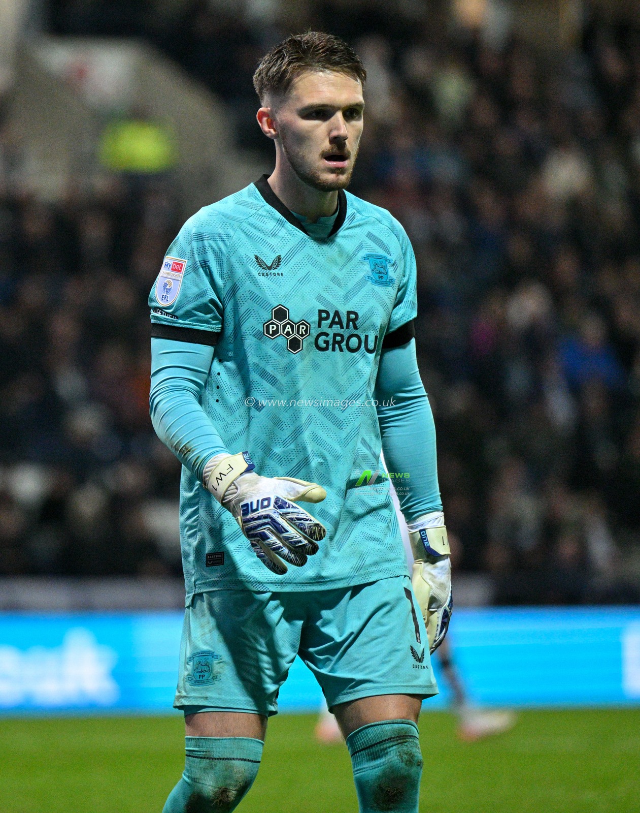 Freddie Woodman 1# of Preston North End Football Club, during the Sky Bet Championship match Preston North End vs Southampton at Deepdale, Preston, United Kingdom, 25th October 2023

(Photo by Cody Froggatt/News Images)