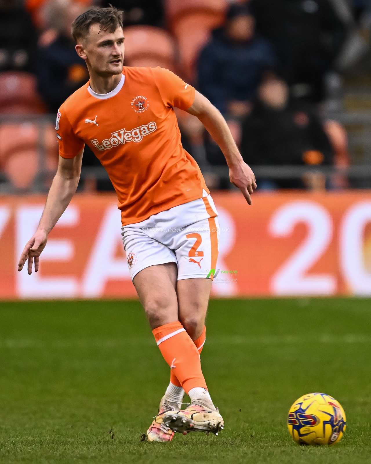 Callum Connolly of Blackpool passes the ball during the Sky Bet League 1 match Blackpool vs Exeter City at Bloomfield Road, Blackpool, United Kingdom, 13th January 2024

(Photo by Craig Thomas/News Images)