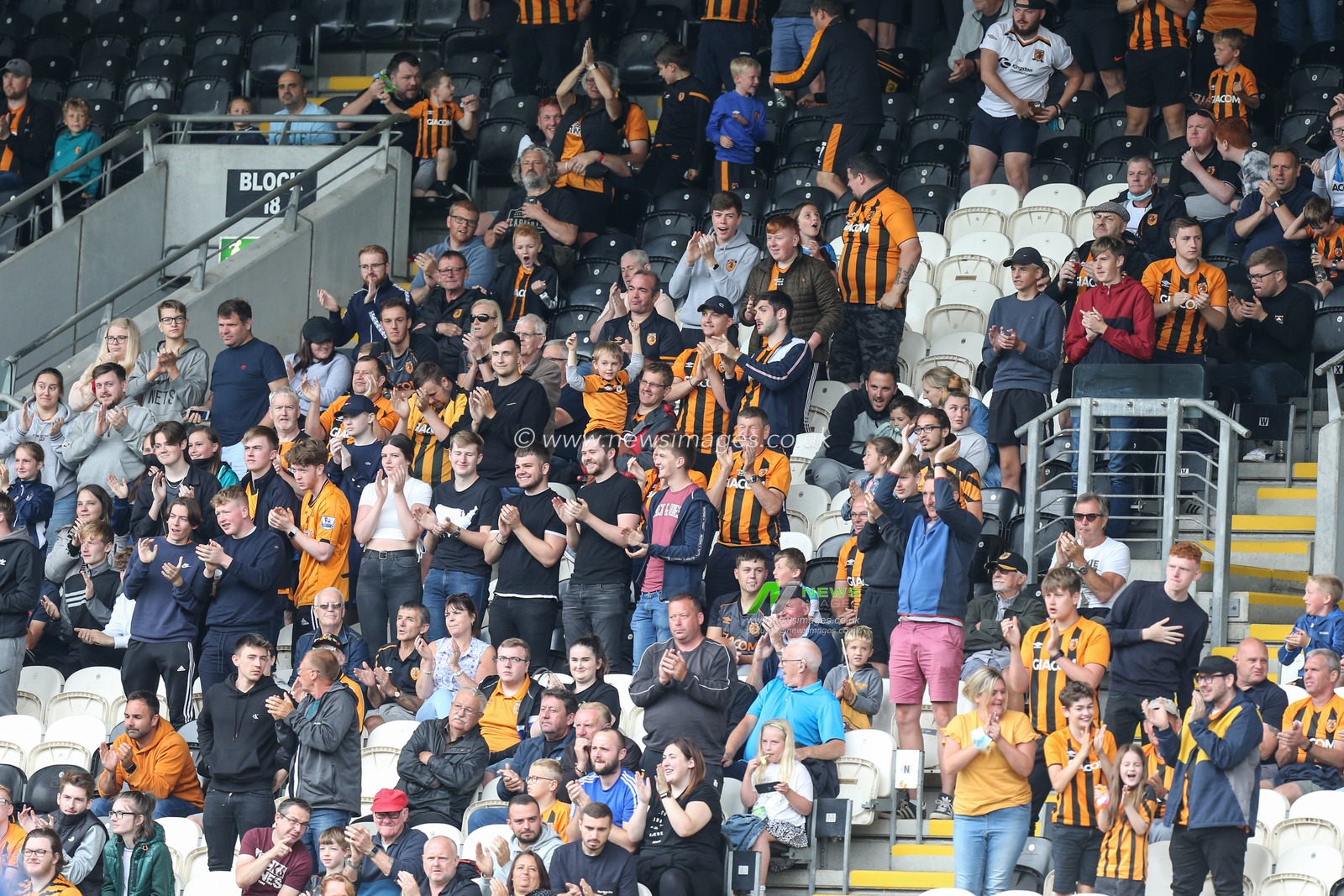 Hull City fans applaud after Josh Magennis scores his goal