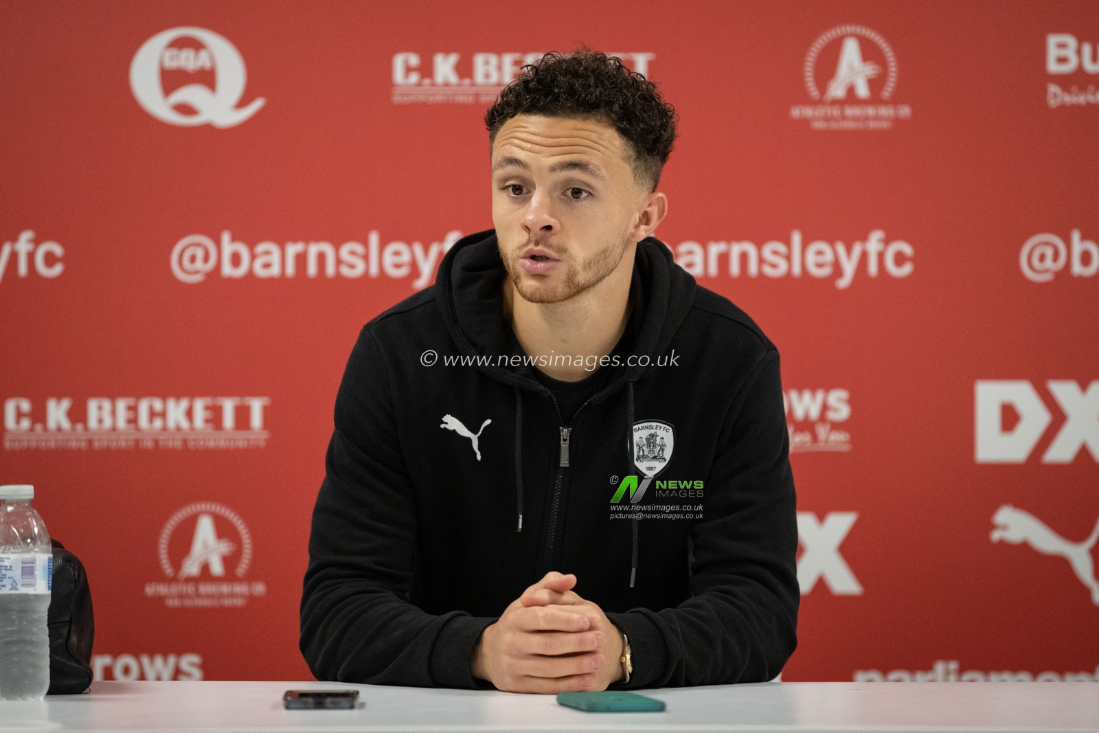 Jordan Williams #2 of Barnsley speaks to the media after the Sky Bet League 1 match Barnsley vs Forest Green Rovers at Oakwell, Barnsley, United Kingdom, 29th October 2022

(Photo by James Heaton/News Images)