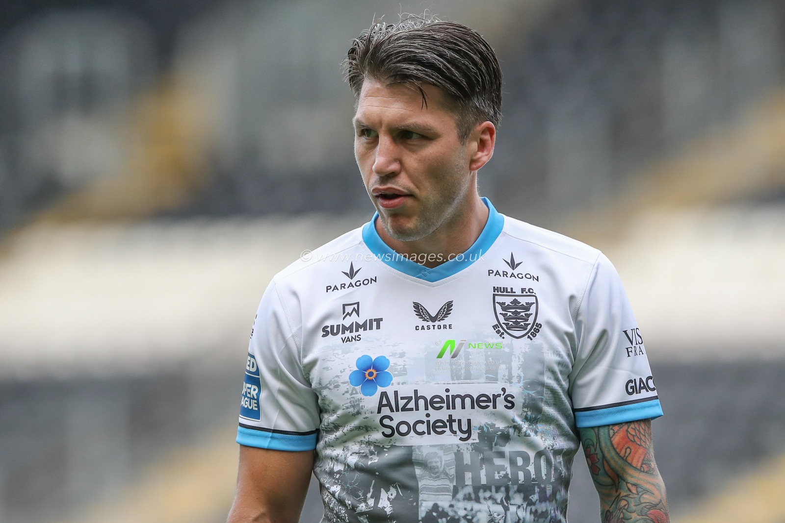 Tom Briscoe of Hull FC during the Betfred Super League Round 20 match Hull FC vs St Helens at MKM Stadium, Hull, United Kingdom, 3rd August 2024

(Photo by Alfie Cosgrove/News Images)