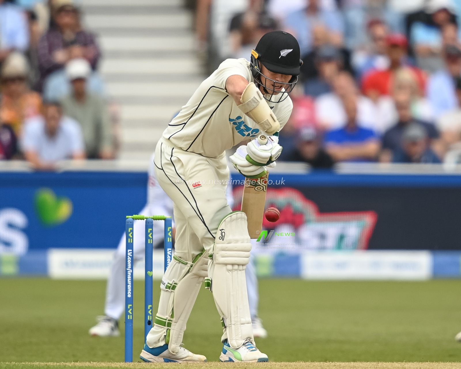 Michael Bracewell of New Zealand plays a shot during day 2 of the 2nd Test between the New Zealand Blackcaps and England at Trent Bridge Cricket Ground, Nottingham, England on Saturday 11 June 2022.
