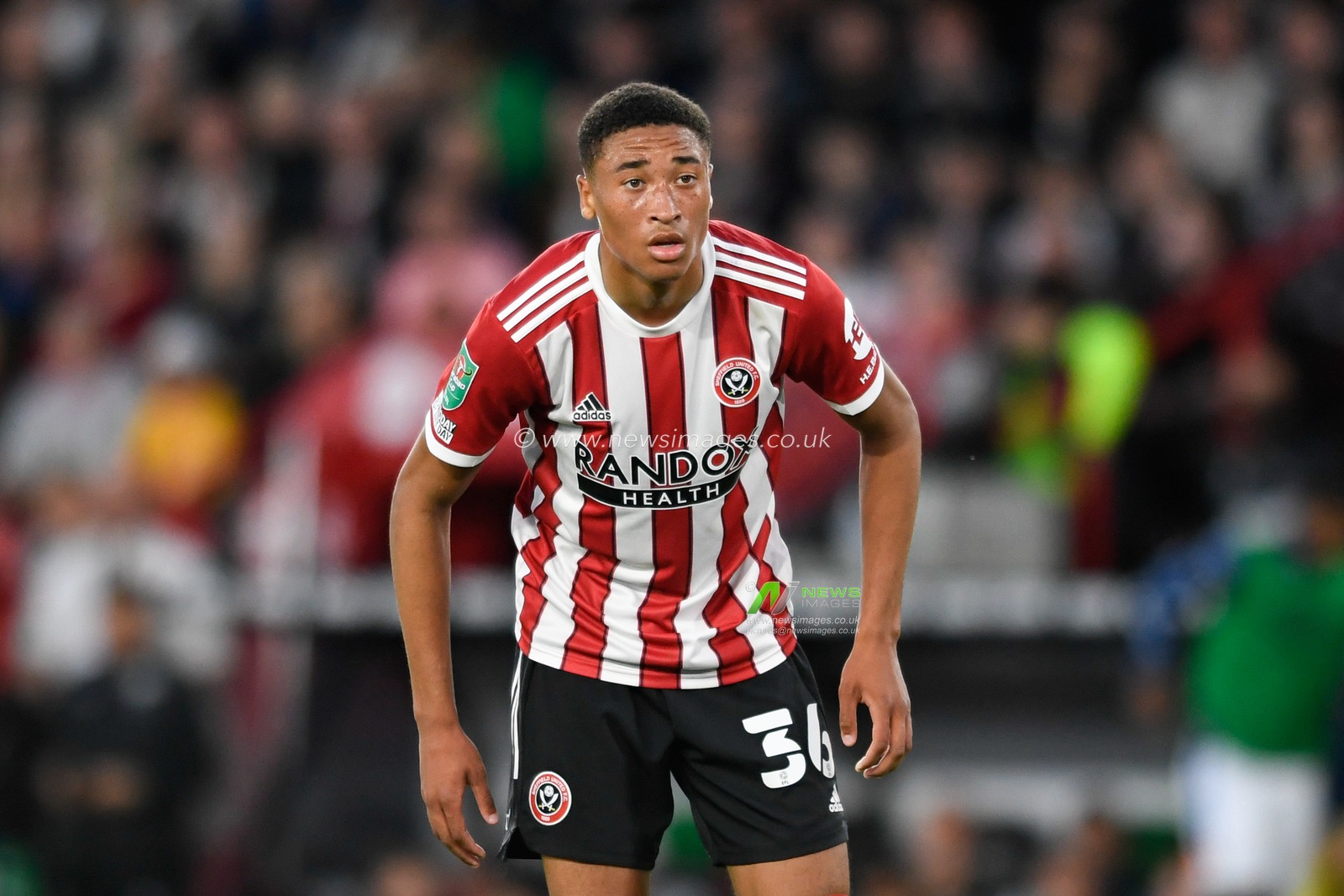Daniel Jebbison #36 of Sheffield United in action during the game