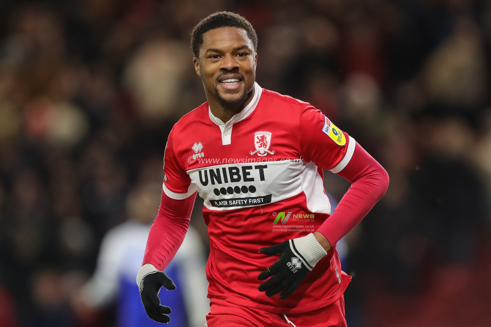 Chuba Akpom #29 of Middlesbrough celebrates his hat-trick and makes the score 4-1 during the Sky Bet Championship match Middlesbrough vs Wigan Athletic at Riverside Stadium, Middlesbrough, United Kingdom, 26th December 2022

(Photo by James Heaton/News Images)