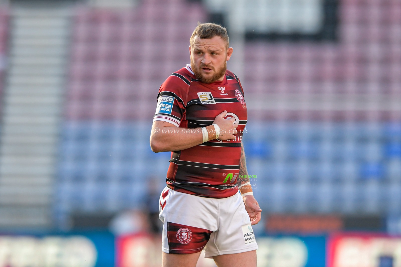 Brad Singleton (8) of Wigan Warriors in action during the game