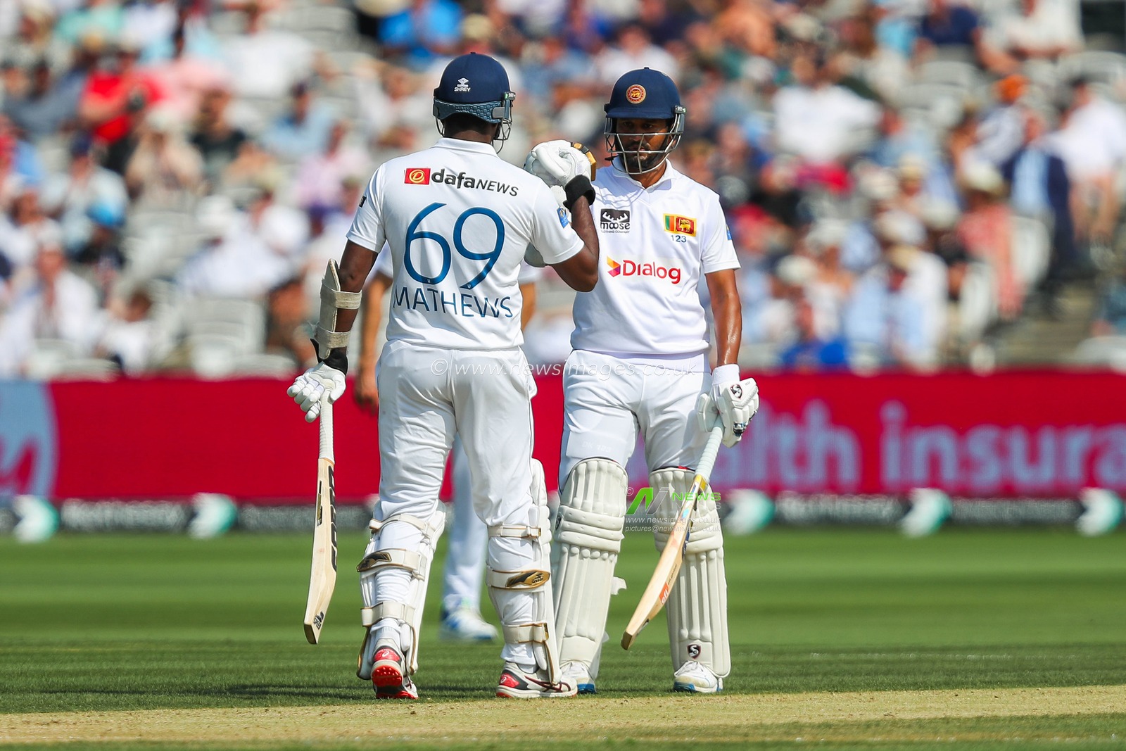 Dimuth Karunaratne of Sri Lanka celebrates a half century during the England v Sri Lanka 2nd Rothesay Test Match Day 4 at Lords, London, United Kingdom, 1st September 2024

(Photo by Izzy Poles/News Images)