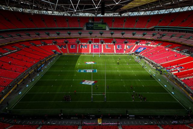 Teams warm up prior to the Betfred Women's Challenge Cup Final St Helens vs Wigan Warriors at Wembley Stadium, London, United Kingdom, 7th June 2025

(Photo by Izzy Poles/News Images)