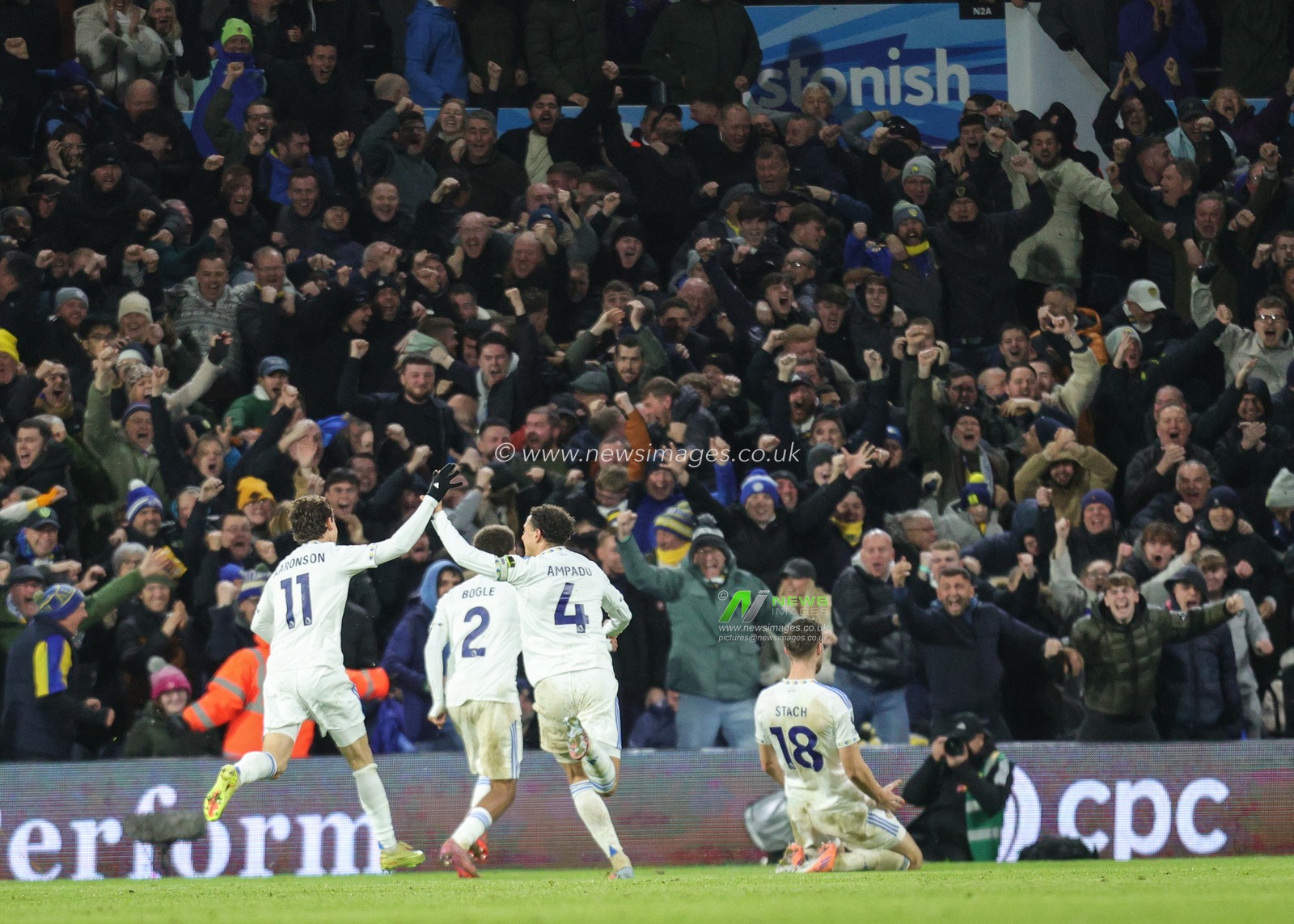 Anton Stach of Leeds United celebrates his goal to make it 2-2 during the Premier League match Leeds United vs Liverpool at Elland Road, Leeds, United Kingdom, 6th December 2025

(Photo by Richard Bierton/News Images)

*** GER AUT SUI OUT ***