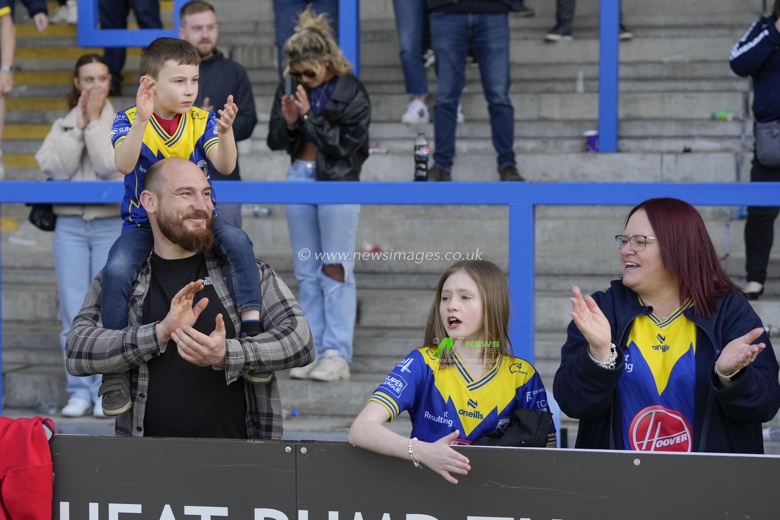 Warrington Wolves fans celebrate after the Betfred Super League Round 8 match Warrington Wolves vs Leigh Leopards at Halliwell Jones Stadium, Warrington, United Kingdom, 20th April 2024

(Photo by Steve Flynn/News Images)