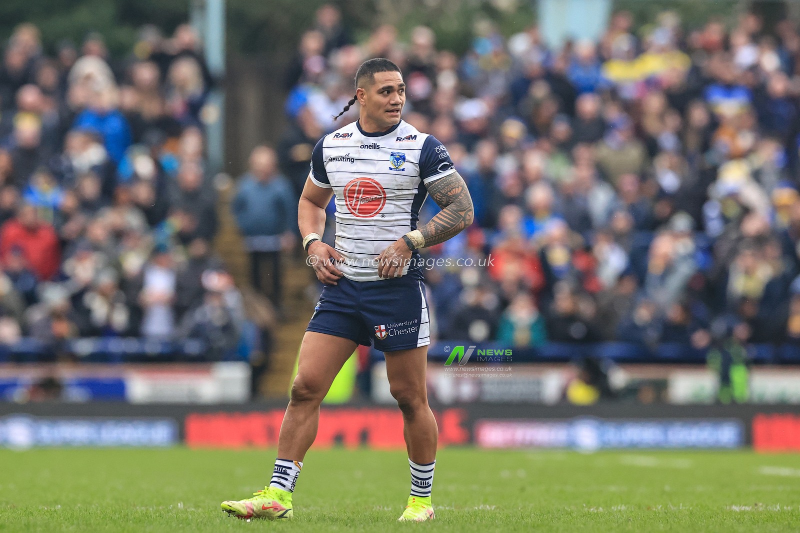 Peter Mataâ€™utia #3 of Warrington Wolves during the game
