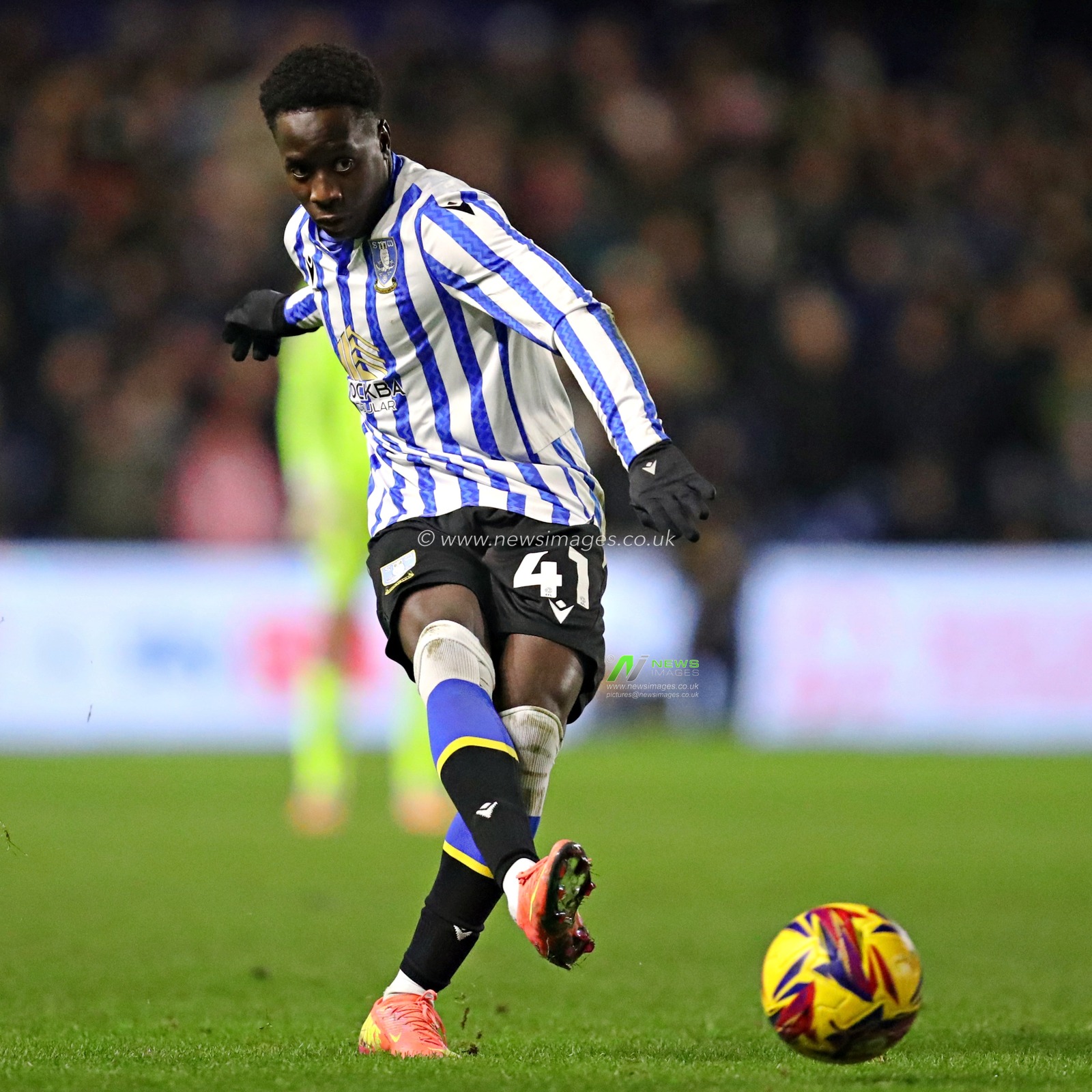 Djeidi Gassama of Sheffield Wednesday during the Sky Bet Championship match Sheffield Wednesday vs Blackburn Rovers at Hillsborough, Sheffield, United Kingdom, 10th December 2024

(Photo by Sam Eaden/News Images)
