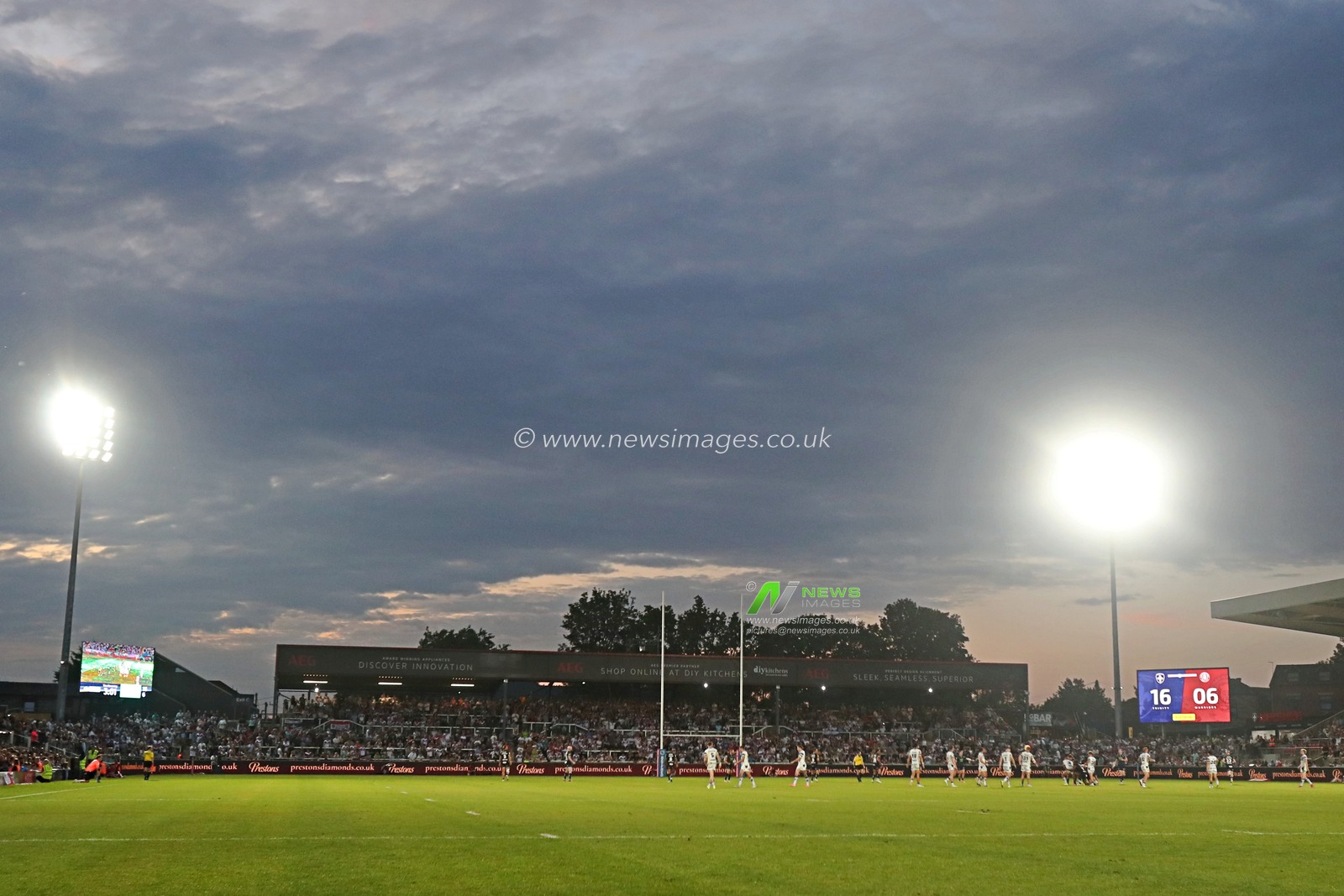 A general view of the DIY Kitchens Stadium during the Betfred Super League round 15 match Wakefield Trinity vs Wigan Warriors at DIY Kitchens Stadium, Wakefield, United Kingdom, 20th June 2025(Photo by Sam Eaden/News Images)