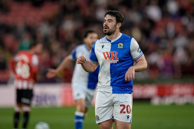 Eiran Cashin of Blackburn Rovers celebrates Yuki Ohashi of Blackburn Rovers scoring his goal to make it  0-1 during the Sky Bet Championship match Sheffield United vs Blackburn Rovers at Bramall Lane, Sheffield, United Kingdom on 22 April 2026

(Photo by Maynard Manyowa/News Images)