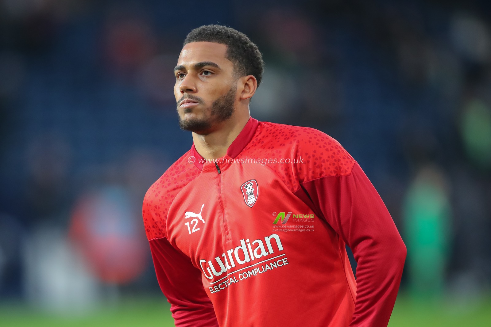 Andy Rinomhota of Rotherham United warms up ahead of the match, during the Sky Bet Championship match West Bromwich Albion vs Rotherham United at The Hawthorns, West Bromwich, United Kingdom, 10th April 2024

(Photo by Gareth Evans/News Images)