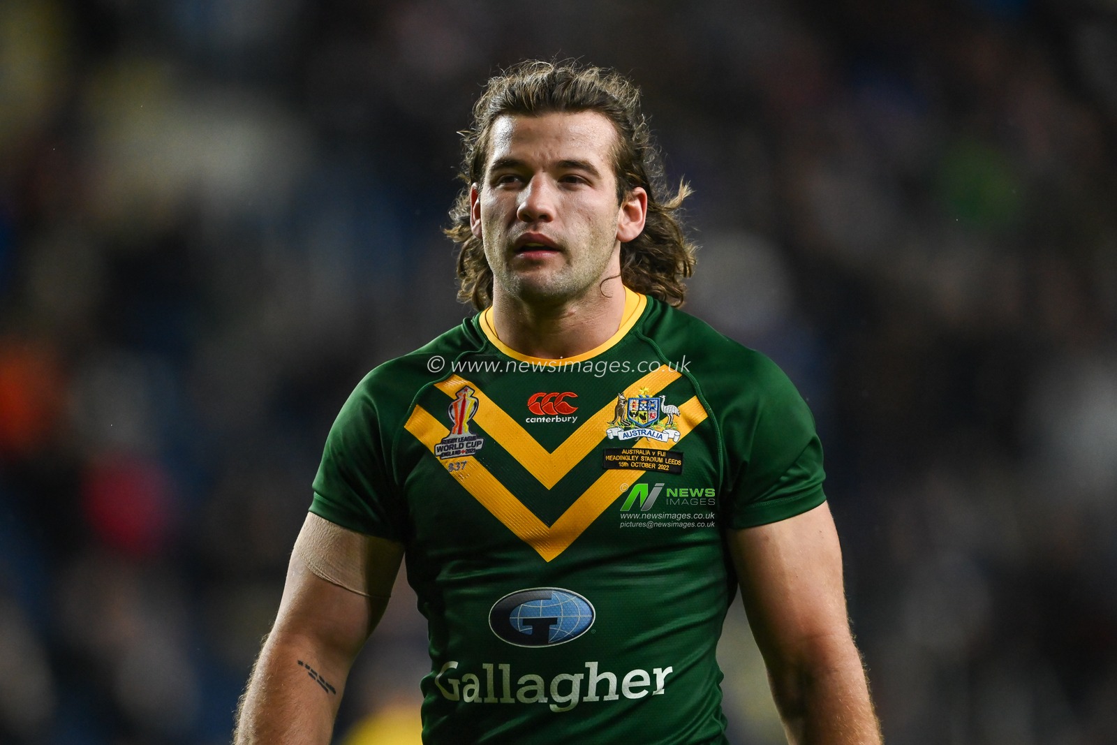 Patrick Carrigan of Australia during the Rugby League World Cup 2021 match Australia vs Fiji at Headingley Stadium, Leeds, United Kingdom, 15th October 2022

(Photo by Craig Thomas/News Images)