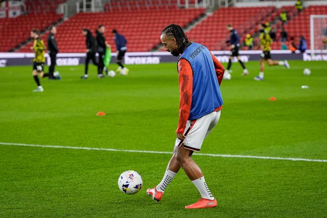 Sorba Thomas of Stoke City in the pregame warmup session during the Sky Bet Championship match Stoke City vs Oxford United at Bet365 Stadium, Stoke On Trent, United Kingdom on 25 February 2026

(Photo by Maynard Manyowa/News Images)