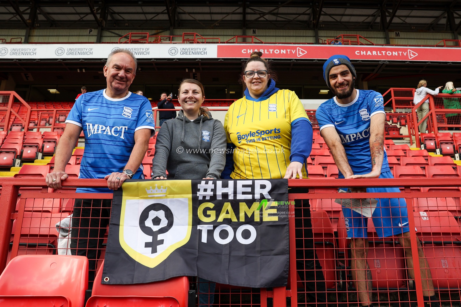 Birmingham City fans during the The Fa Women's Super 2 League match Chalrton Women vs Birmingham City Women at The Oakwood VCD Athletic, Charlton, United Kingdom, 18th September 2022

(Photo by Simon Bissett/News Images)