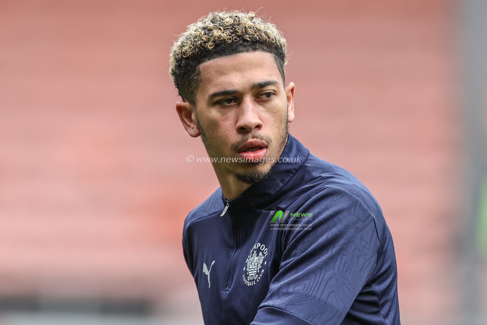 Jordan Lawrence-Gabriel of Blackpool in the pregame warmup session during the Sky Bet League 1 match Blackpool vs Wrexham at Bloomfield Road, Blackpool, United Kingdom, 21st April 2025

(Photo by Alfie Cosgrove/News Images)