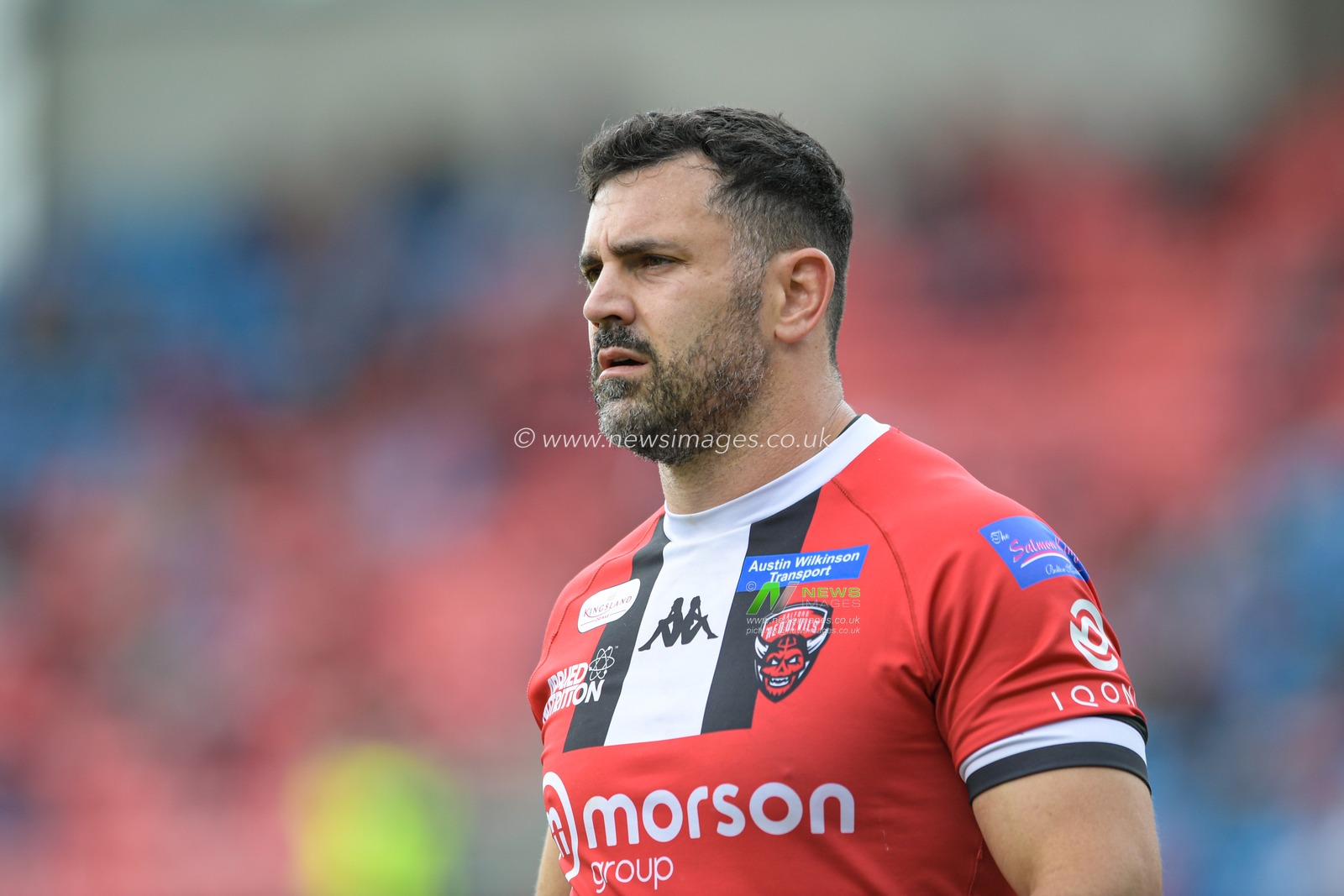 Rhys Williams (22) of Salford Red Devils in action during the game