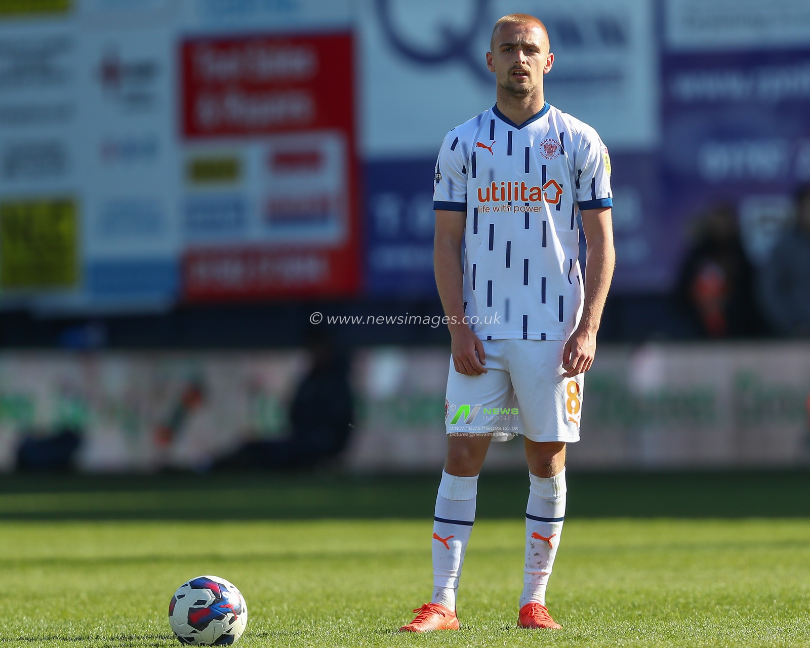 Lewis Fiorini #8 of Blackpool during the Sky Bet Championship match Luton Town vs Blackpool at Kenilworth Road, Luton, United Kingdom, 10th April 2023

(Photo by Gareth Evans/News Images)