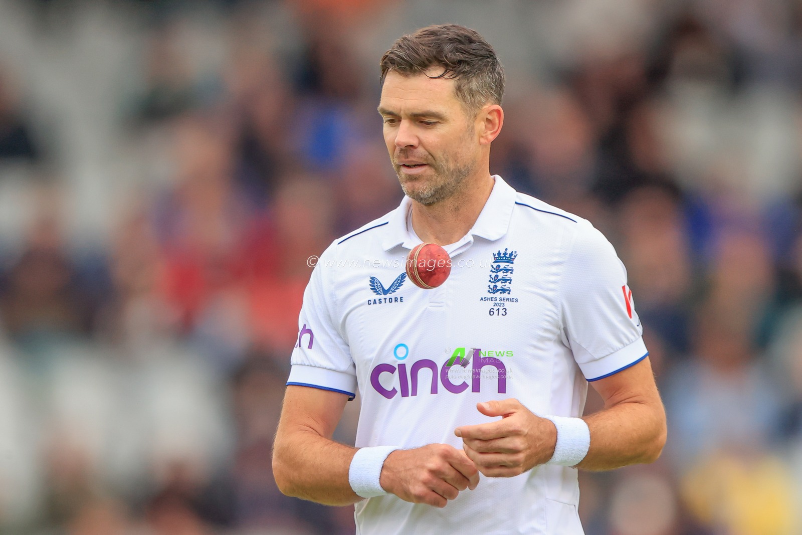 James Anderson of England during the LV= Insurance Ashes Test Series Fourth Test Day Four match England vs Australia at Old Trafford, Manchester, United Kingdom, 22nd July 2023

(Photo by Conor Molloy/News Images)
