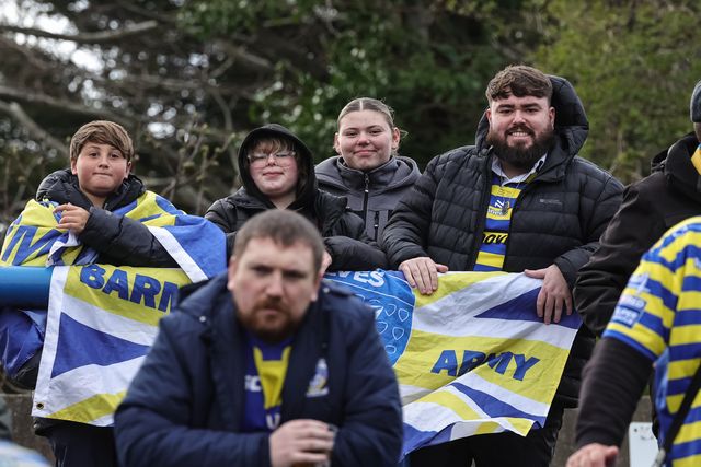 The traveling Warrington fans ahead of kickoff during the Betfred Super League round 6 match Leeds Rhinos vs Warrington Wolves at AMT Headingley Stadium, Leeds, United Kingdom on 29 March 2026

(Photo by Mark Cosgrove/News Images)