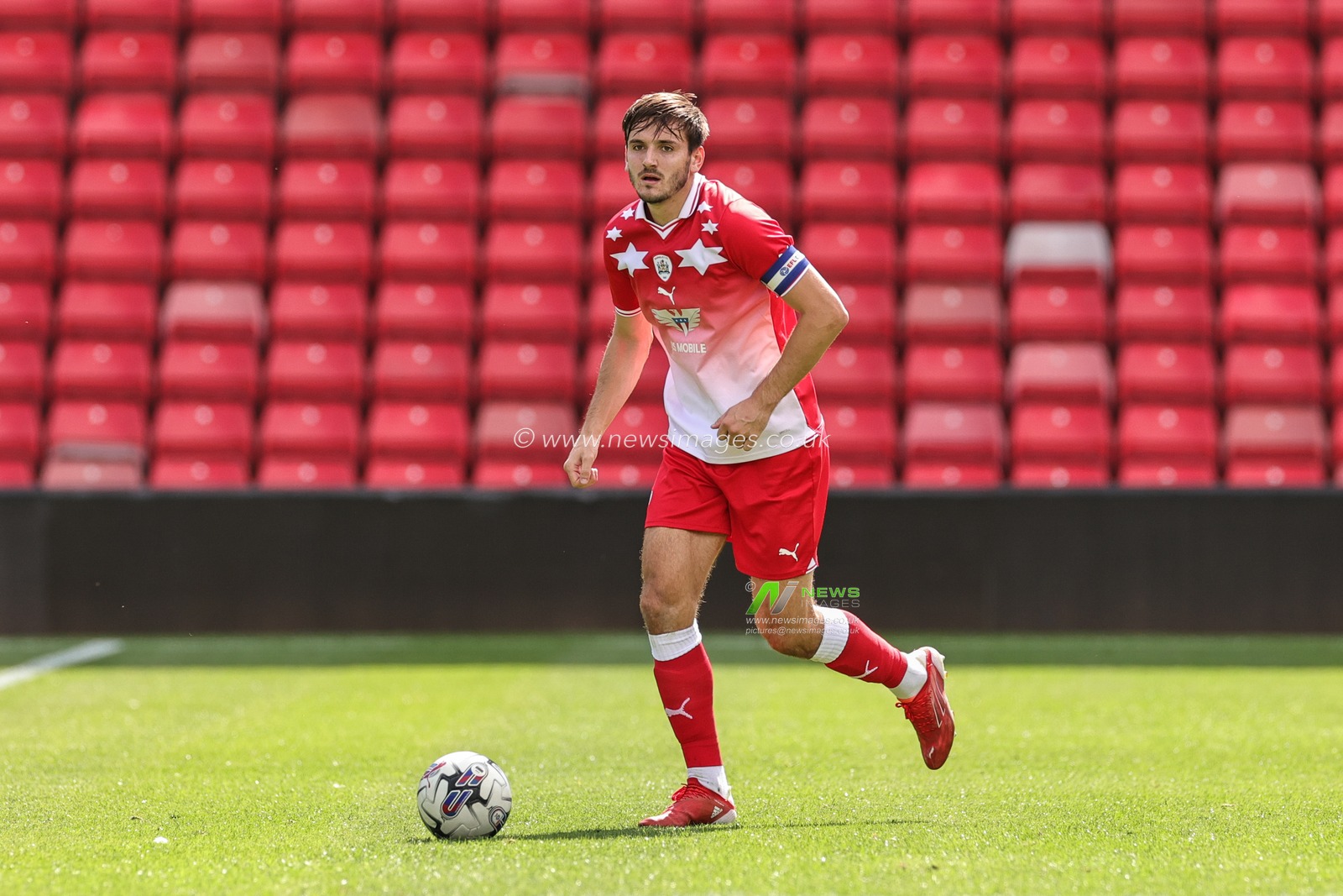 Liam Kitching #5 of Barnsley in action during the Pre-season friendly match Barnsley vs Crewe Alexandra at Oakwell, Barnsley, United Kingdom, 29th July 2023

(Photo by Mark Cosgrove/News Images)