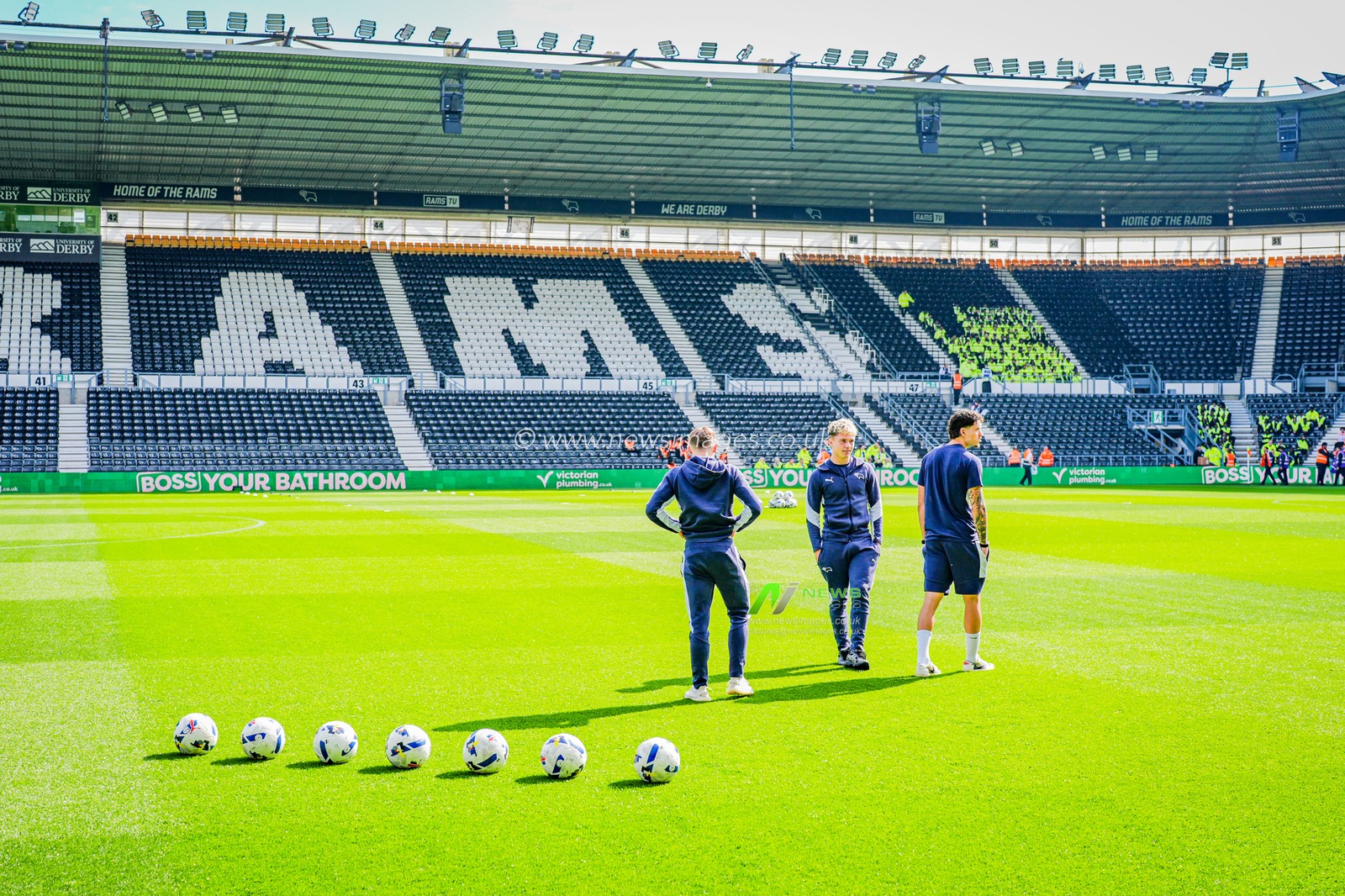 Cruz Allen of Derby County, with team mates from the u21s on the pitch prior to kick off during the Sky Bet Championship match Derby County vs Sheffield United at Pride Park Stadium, Derby, United Kingdom on 02 May 2026

(Photo by Maynard Manyowa/News Images)
