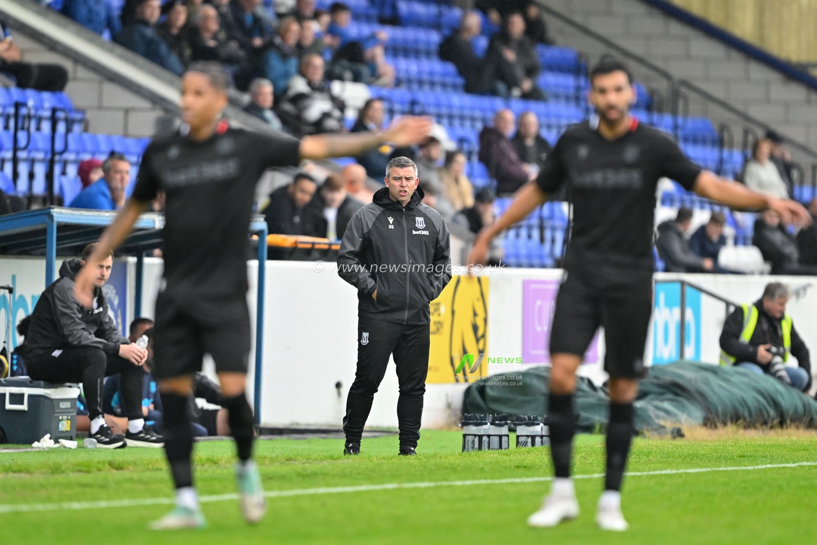 Steven Schumacher manager of Stoke City watches on during the Pre-season friendly match Chester vs Stoke City at Deva Stadium, Chester, United Kingdom, 11th July 2024

(Photo by Cody Froggatt/News Images)