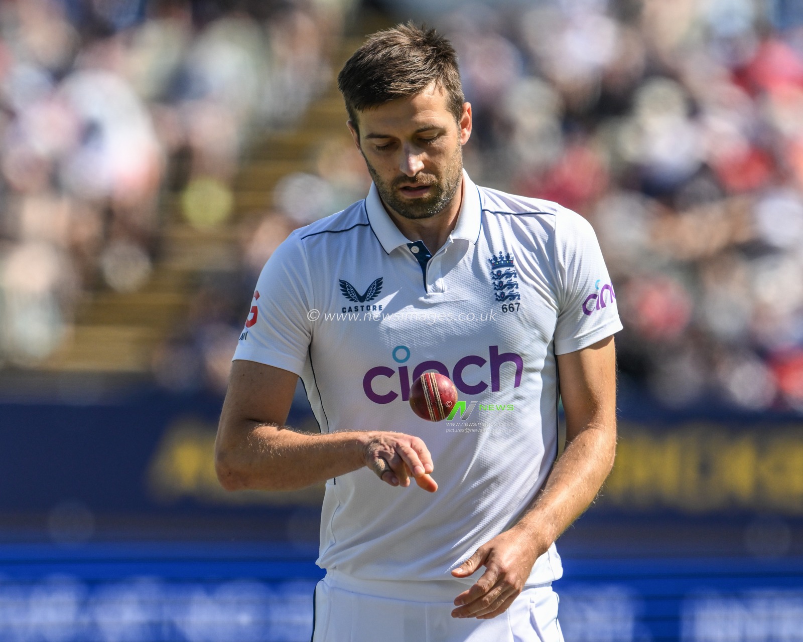 Mark Wood of England prepares to bowl during the 3rd Rothesay Test Match Day 3 England vs West Indies at Edgbaston, Birmingham, United Kingdom, 28th July 2024

(Photo by Craig Thomas/News Images)