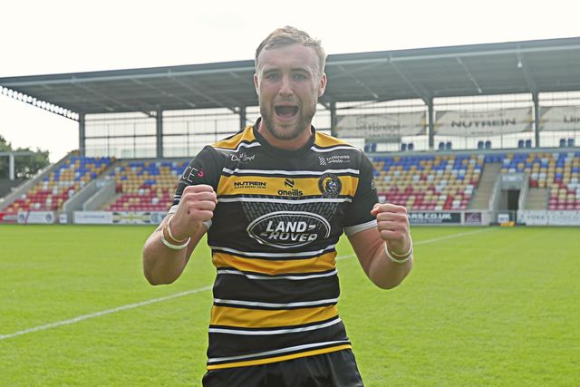 Connor Bailey of York Knights RLFC celebrates after the Betfred Championship match York City Knights vs Featherstone Rovers at LNER Community Stadium, York, United Kingdom, 29th June 2025

(Photo by Sam Eaden/News Images)