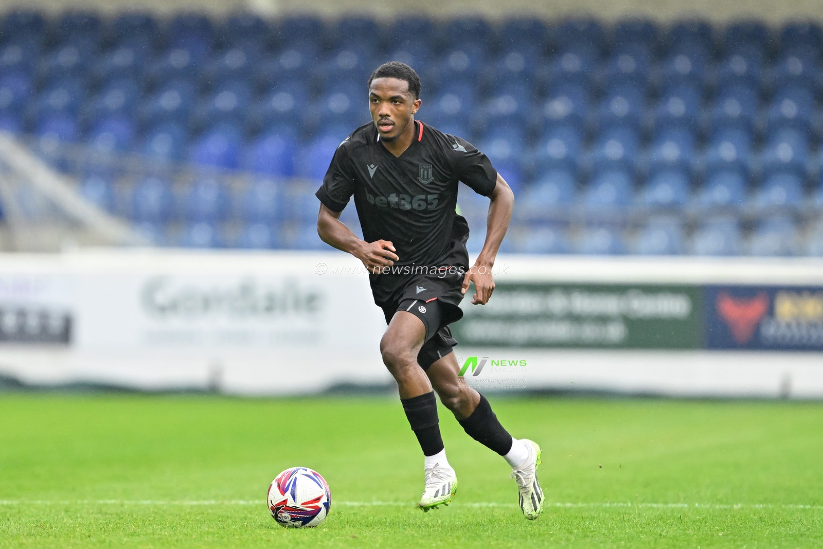 Eric Bocat of Stoke City beaks forwards during the Pre-season friendly match Chester vs Stoke City at Deva Stadium, Chester, United Kingdom, 11th July 2024

(Photo by Cody Froggatt/News Images)