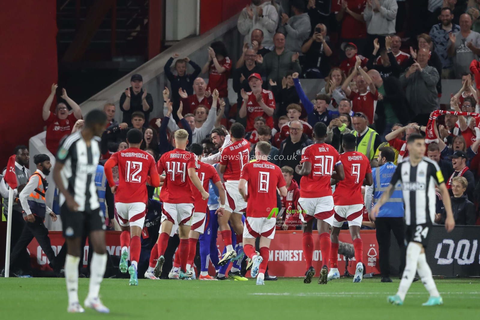 Jota Silva of Nottingham Forest celebrates his goal to make it 1-1 during the Carabao Cup match Nottingham Forest vs Newcastle United at City Ground, Nottingham, United Kingdom, 28th August 2024

(Photo by Alfie Cosgrove/News Images)
