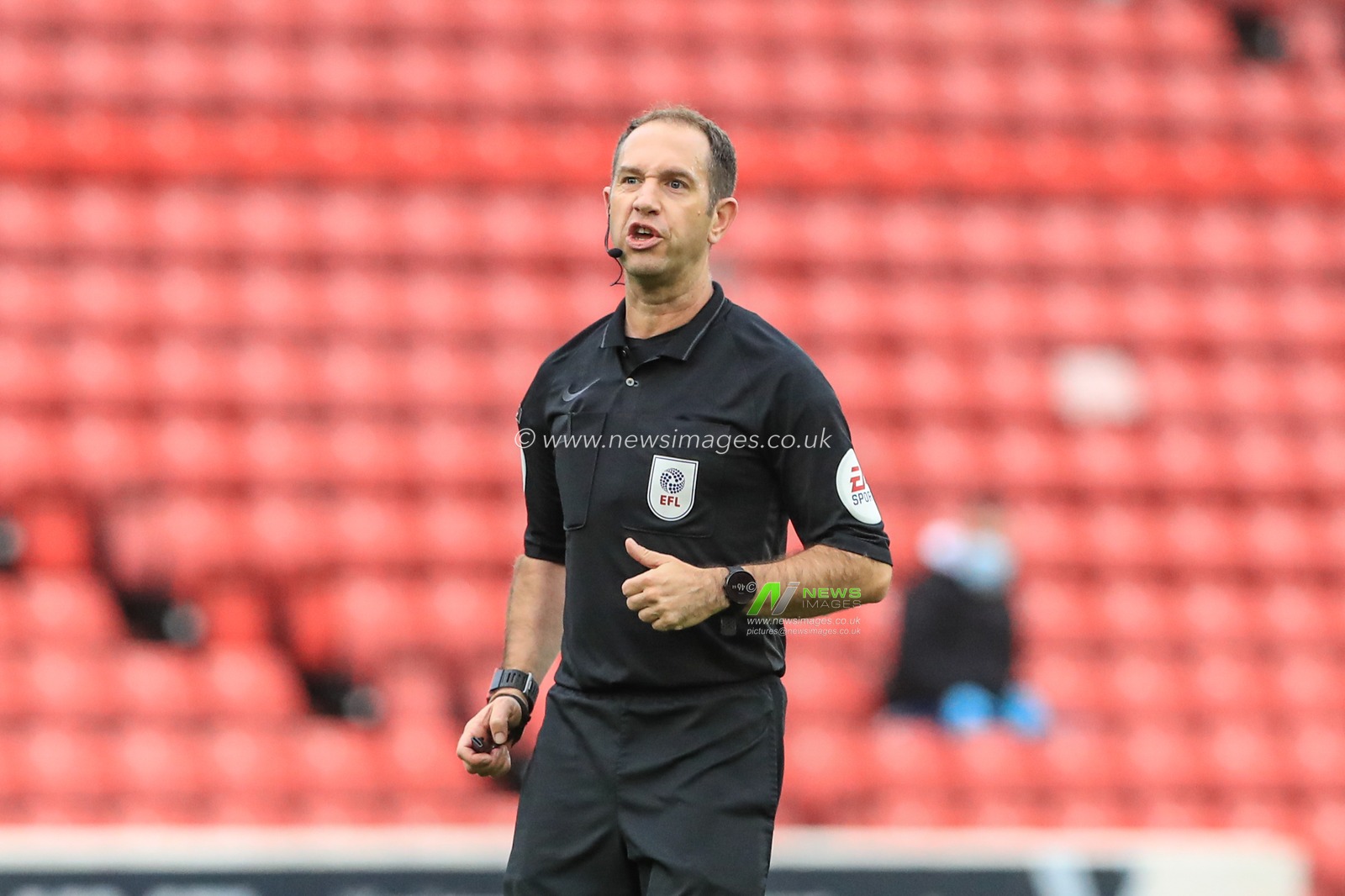 referee Jeremy Simpson during the game