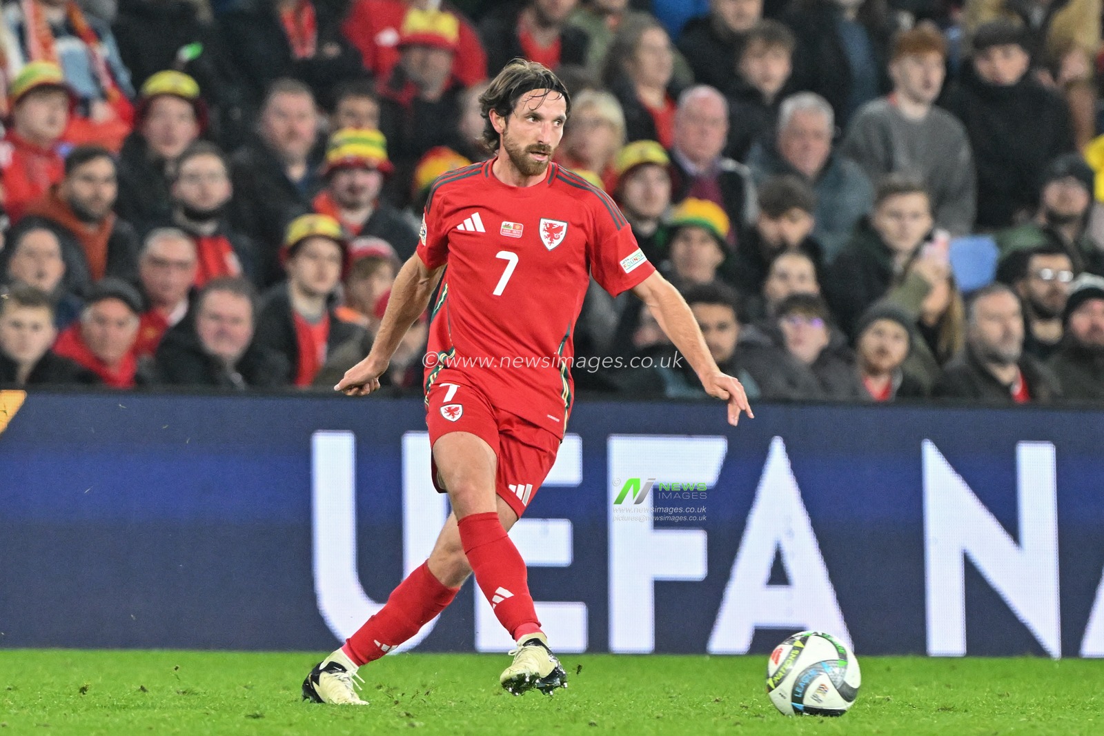 Joe Allen of Wales passes the ball during the UEFA Nations League - League B - Group 4 match Wales vs Montenegro at Cardiff City Stadium, Cardiff, United Kingdom, 14th October 2024

(Photo by Cody Froggatt/News Images)